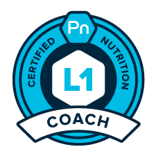 Precision Nutrition Level 1 certified coach badge